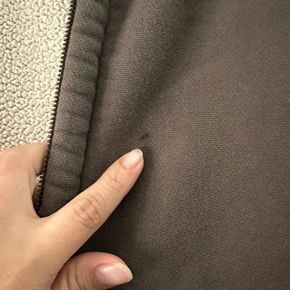 J.CREW Brown Sherpa-Lined Hoodie XL